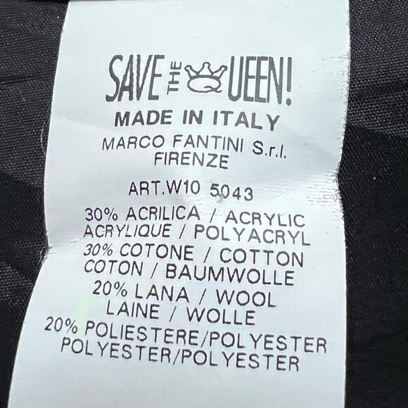 Save The Queen Patchwork Wool Blend Skirt Italy Multicolor Tweed Denim 17” - Picture 6 of 6